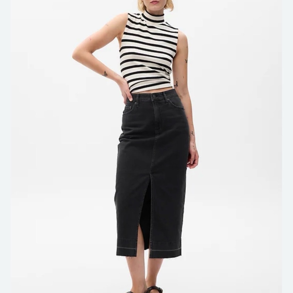 GAP Chocolate Brown Denim Maxi Skirt size 12T